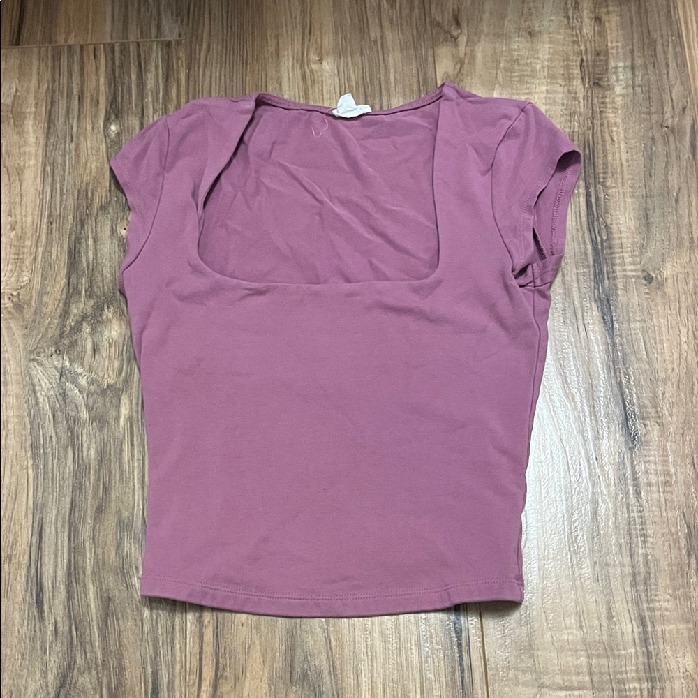 Garage Dusty Rose/ purple Square Neck Tee